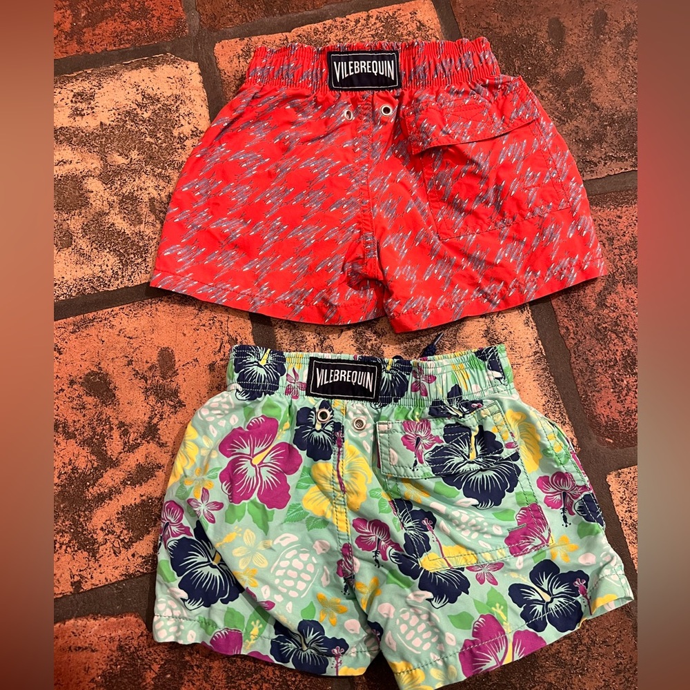 Vilebrequin swim trunks (2 pair) both sized 2 yrs